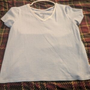 Croft & Barrow Blue and White Striped Tee